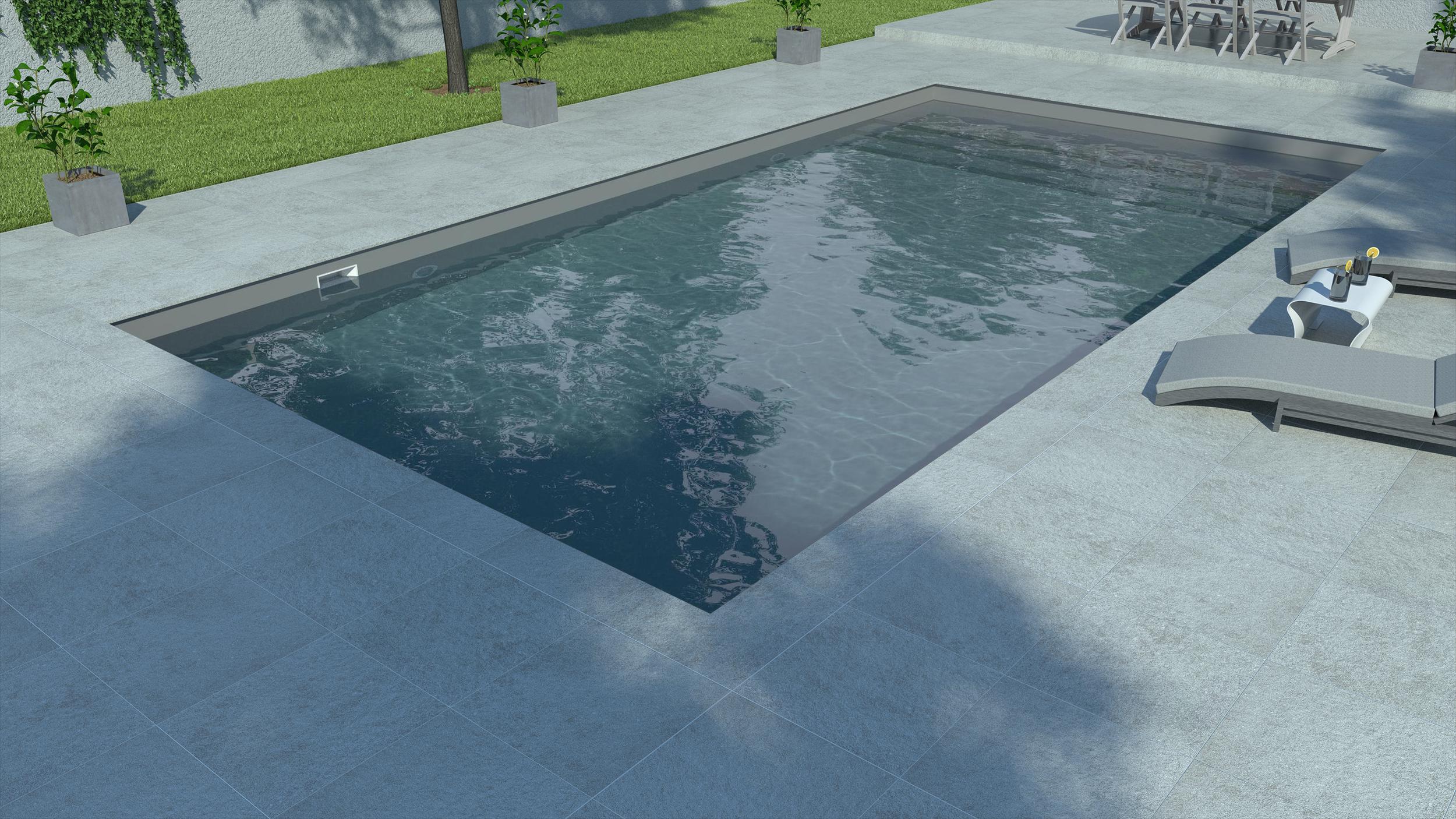 Piscine à liner Gris clair