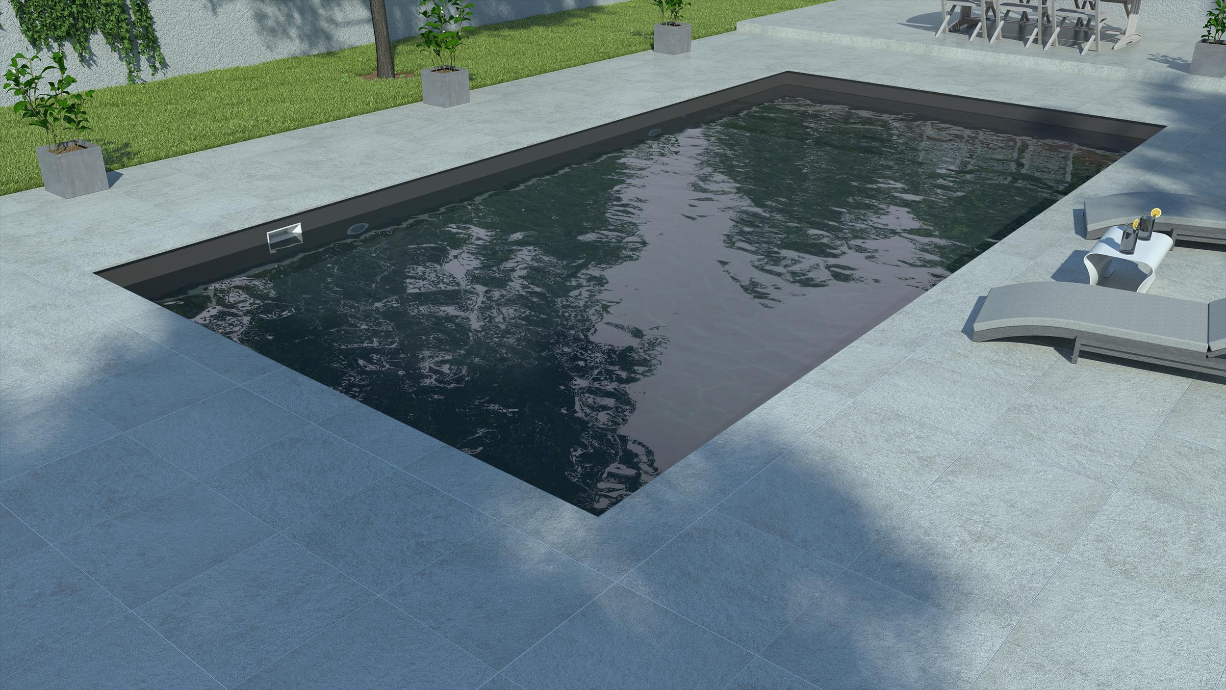 Piscine à liner Gris anthracite