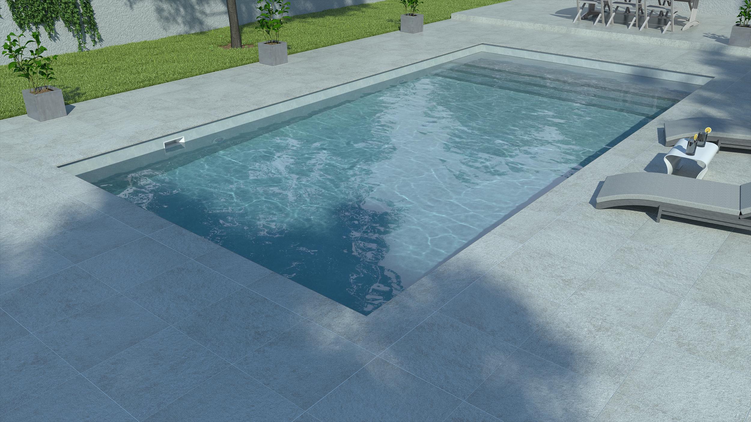 Piscine à liner Bleu glacier