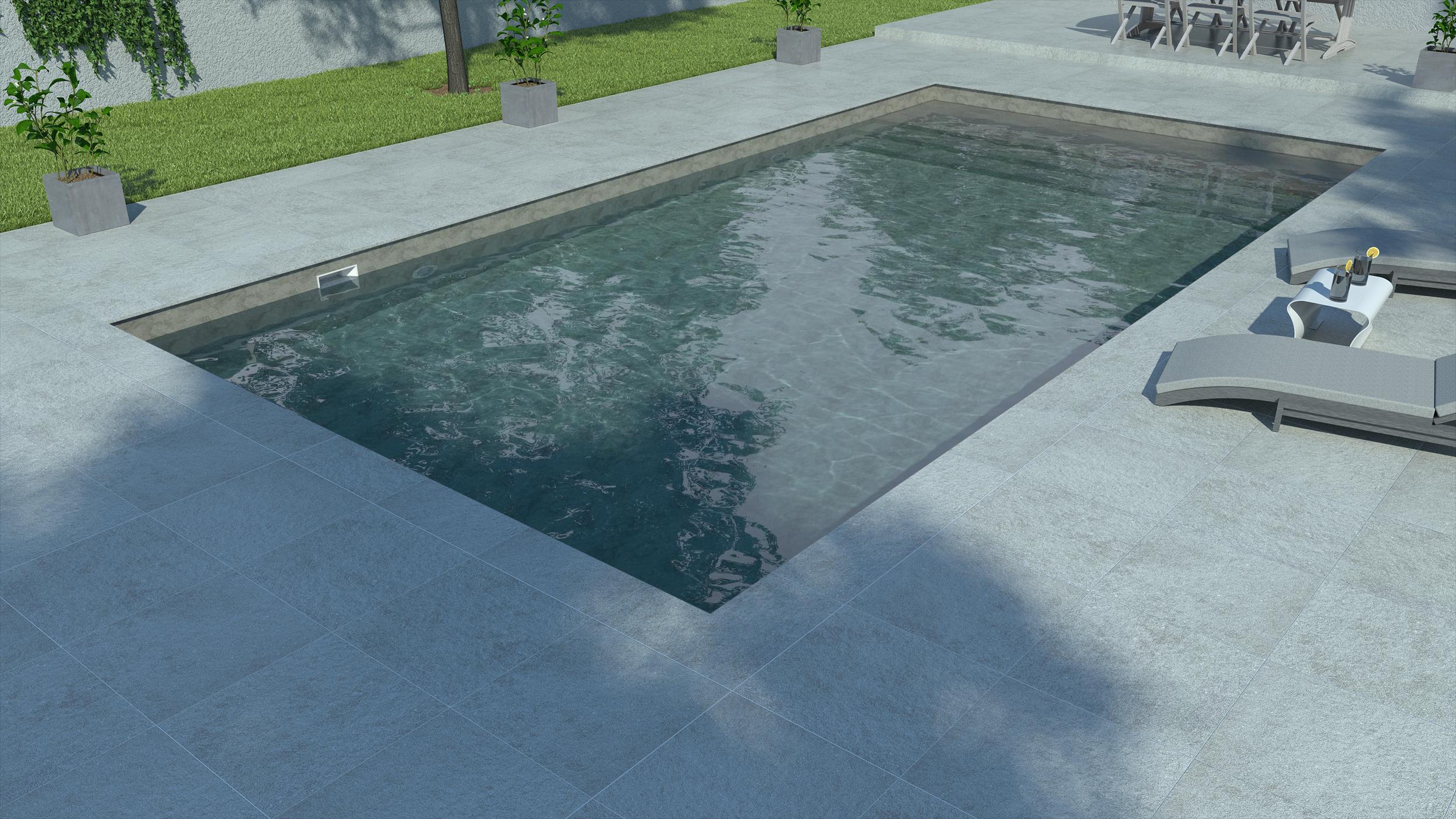 Piscine à liner Gris perle