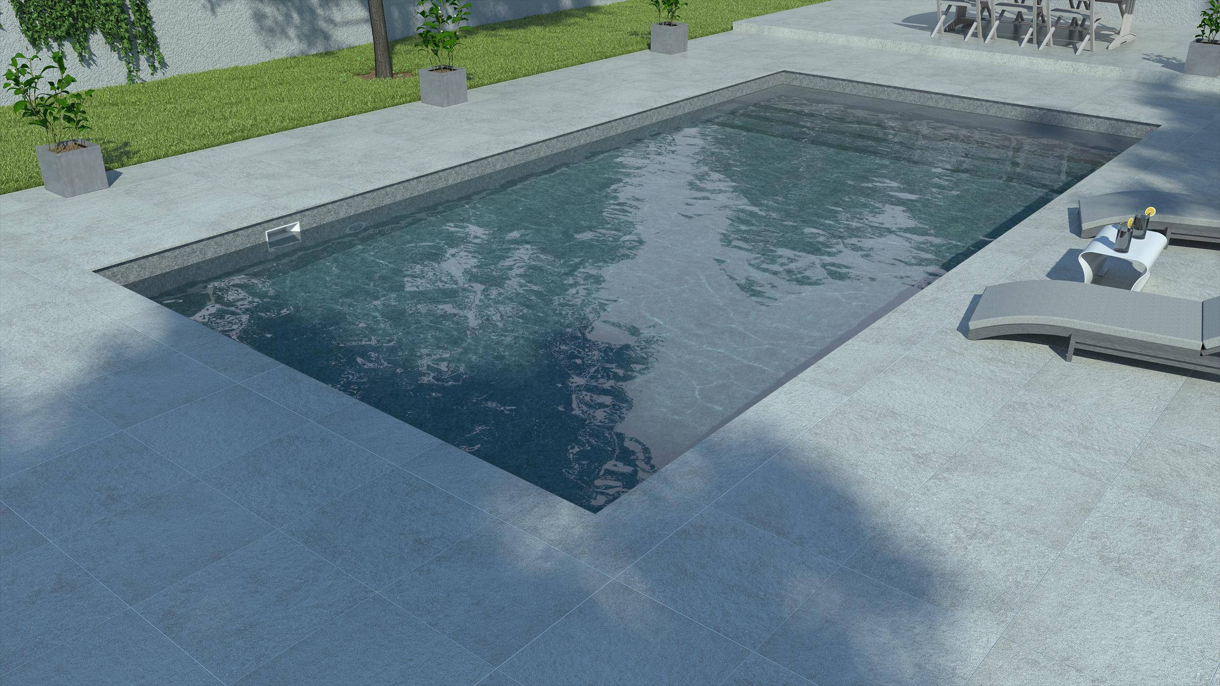 Piscine à liner Stone gris